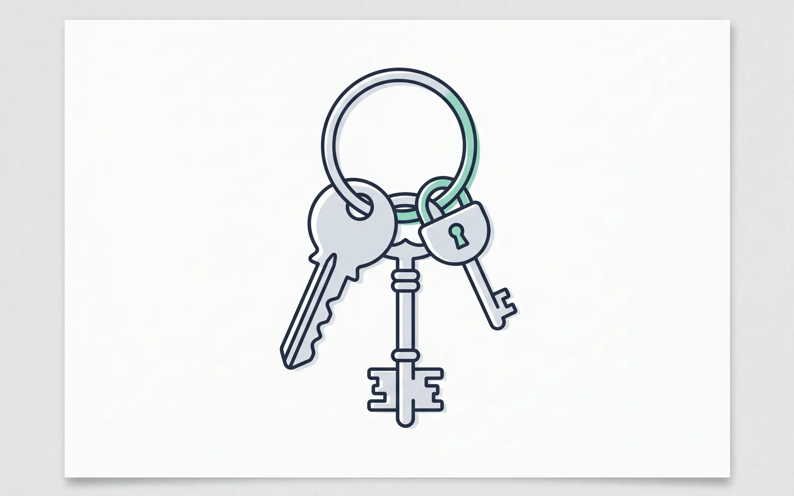 Illustration: a ring of keys, one for each machine.